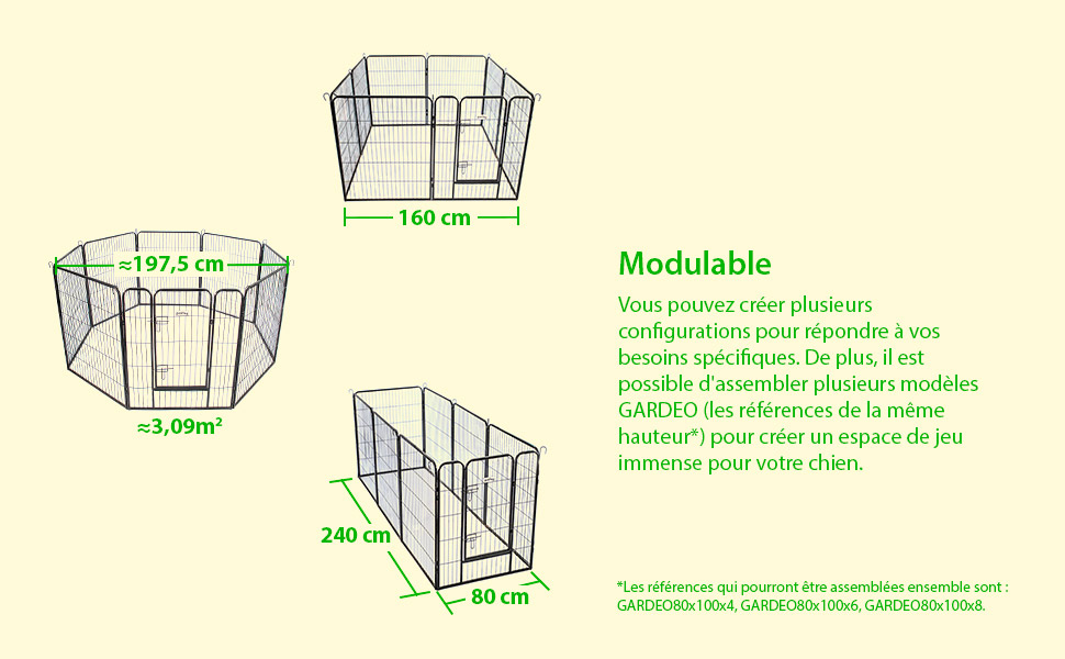 Parc Enclos pour chien chiot et lapin modulable